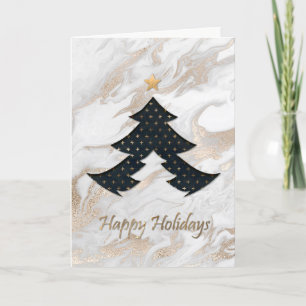 Goud Marmer Moderne Kerstboom Kaart