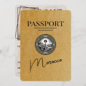 Goud Marokko paspoort Bewaar de datum Save The Date (Voorkant / Achterkant)