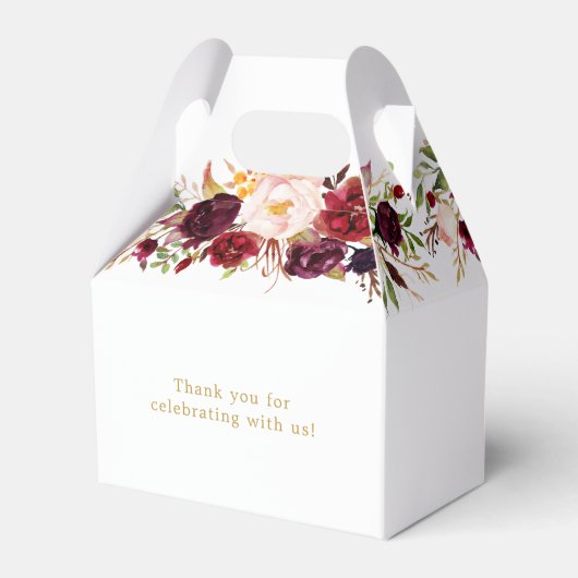 Goud Marsala Boho Herfst Verlovingsfeest  Bedankdoosjes (Achterkant)