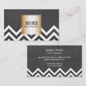 Goud met Chevron Pattern hedendaags Visitekaartje (Voorkant / Achterkant)
