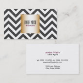Goud met Chevron Pattern hedendaags Visitekaartje (Voorkant / Achterkant)