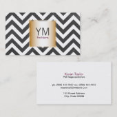 Goud met Chevron Pattern hedendaags Visitekaartje (Voorkant / Achterkant)