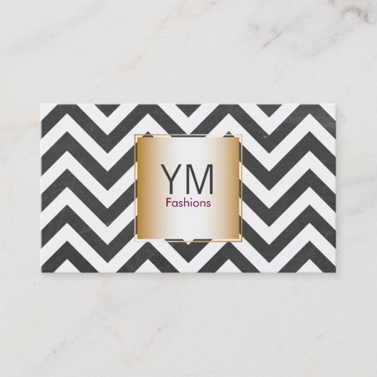 Goud met Chevron Pattern hedendaags Visitekaartje (Voorkant)