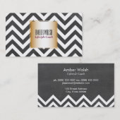 Goud met Chevron Pattern hedendaags Visitekaartje (Voorkant / Achterkant)