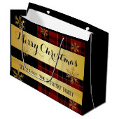 Goud met gepersonaliseerd kerstfeest groot cadeauzakje (Voorkant Gekanteld)