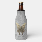 Goud met juwelen versierde vlinder flesjeskoeler (Fles Voorkant)