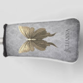 Goud met juwelen versierde vlinder golfheadcover (Voorkant)