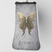 Goud met juwelen versierde vlinder golfheadcover (Draai 90)