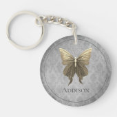 Goud met juwelen versierde vlinder sleutelhanger (Voorkant)