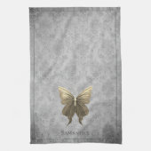 Goud met juwelen versierde vlinder theedoek (Verticaal)