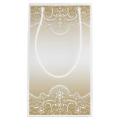 Goud met kant, kruis, religie klein cadeauzakje (Voorkant)