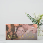 Goud met Liefde & Bedankt Overlay Bruiloftsfotokaa (Staand voorkant)