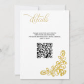 Goud met QR Code Bruiloft Kaart (Achterkant)