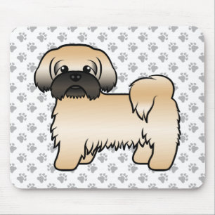 Goud met zwart masker sjiih Tzu Cute Cartoon Dog Muismat