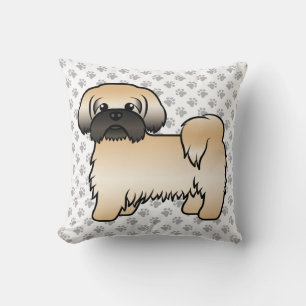 Goud Met Zwarte Masker Shih Tzu Cartoon Hond & Poo Kussen