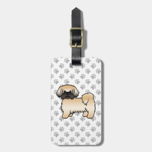 Goud Met Zwarte Masker Shih Tzu Hond & Aangepaste Bagagelabel