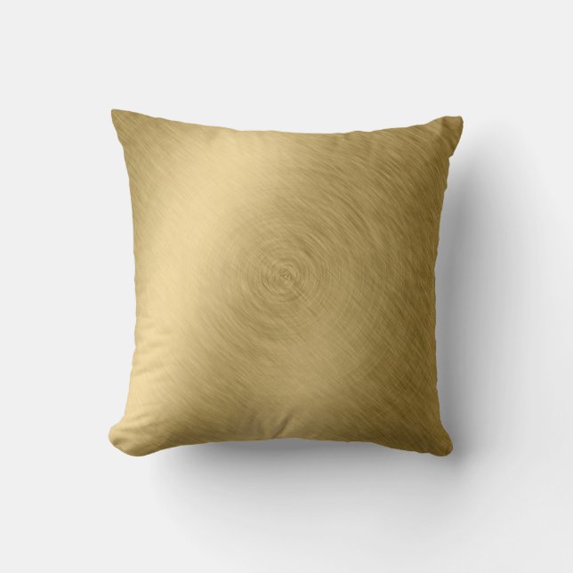 Goud metaal geborsteld ondergrond of textureabstra kussen (Voorkant)