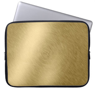 Goud metaal geborsteld ondergrond of textureabstra laptop sleeve