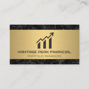 Goud Metaal Marmer Financieel Diagram Visitekaartje