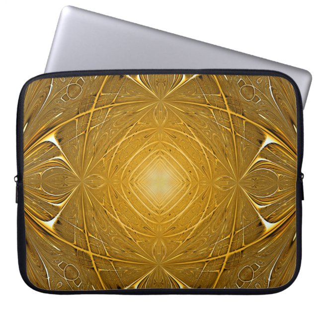 Goud metaal ontwerp laptop sleeve (Voorkant)