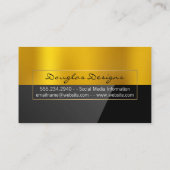 Goud Metaal | Zwart hoogglans Visitekaartje (Achterkant)