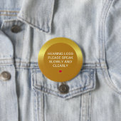 Goud metaalhoorverlies 3-inch Button (In situ)