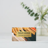 Goud Metaalpatroon | Hangende kleding Visitekaartje (Staand voorkant)