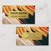 Goud Metaalpatroon | Hangende kleding Visitekaartje (Voorkant / Achterkant)