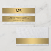 Goud metaalstrips / monogram / textuur visitekaartje (Voorkant / Achterkant)