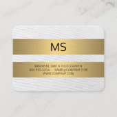 Goud metaalstrips / monogram / textuur visitekaartje (Voorkant)