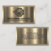 Goud Metallic | Bouwnijverheid Logo Visitekaartje (Voorkant / Achterkant)
