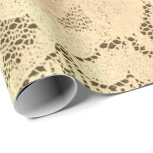 Goud Metallic Champagne Luxe Bloemen Kant Brons Cadeaupapier