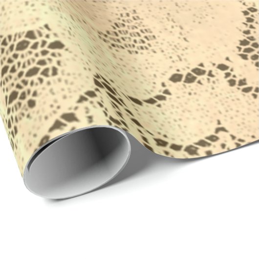 Goud Metallic Champagne Luxe Bloemen Kant Brons Cadeaupapier (Rol Hoek)