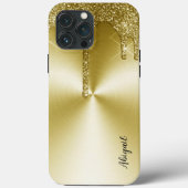 Goud Metallic Dripping Glitter Stijlvol Case-Mate iPhone Case (Achterkant)