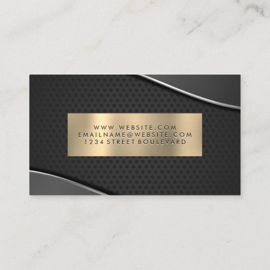 Goud, metallic en grijs | geperforeerd gaas visitekaartje (Achterkant)