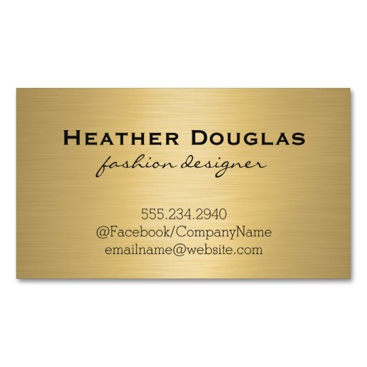 Goud Metallic Lux Magnetisch Visitekaartje (Voorkant)