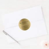 Goud Metallic Textuur Print Ronde Sticker (Envelop)