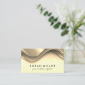 Goud Metallic Wave Achtergrond Visitekaartje (Staand voorkant)