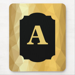 Goud metallisch luxe zwart monogram muismat