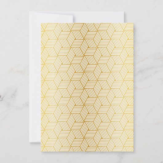 Goud Mid Century Mod Patroon Elegante Retro Bruilo Kaart (Achterkant)
