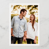 Goud Minimale Vette Typografie Bruiloft Save The D Folie Uitnodiging (Achterkant)