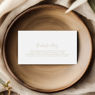 Goud minimalistisch Baby shower Boekaanvraag Informatiekaartje