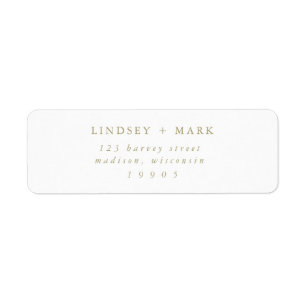 Goud minimalistisch eenvoudig logo voor kantooradr etiket