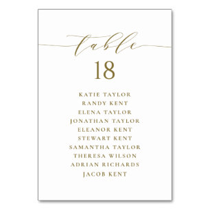 Goud minimalistisch script bruiloft zitschema kaart