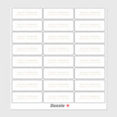 Goud minimalistisch transparant rendementsadreslab sticker (Vel)