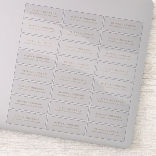 Goud minimalistisch transparant rendementsadreslab sticker (Detail)