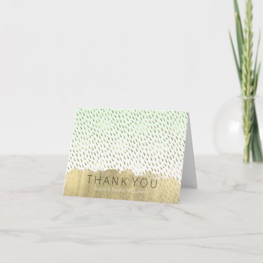 Goud Mint Witte Ombre Abstract Bedankt (Voorkant)