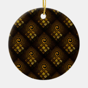 Goud Modern Boho Elegant Abstract Kunstpatroon #50 Keramisch Ornament