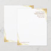 Goud modern briefhoofd (Voorkant / Achterkant)