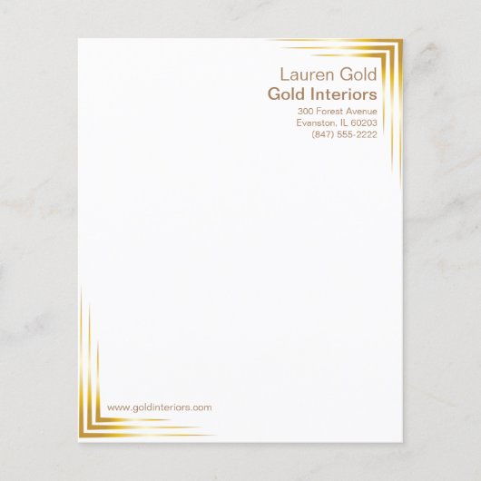 Goud modern briefhoofd (Voorkant)